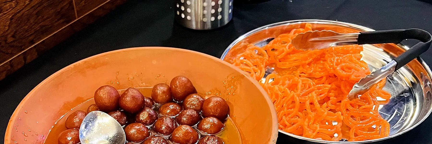 Gulab jamun in syrup and gajar halwa