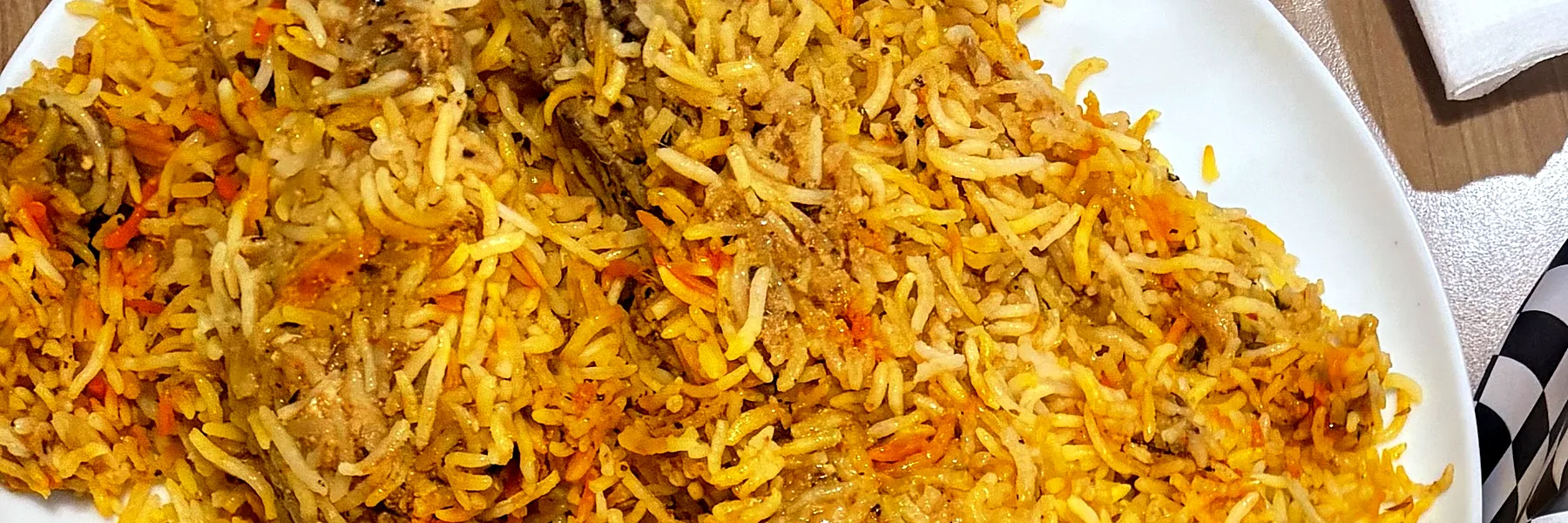 Plate of biryani rice